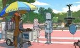 Toile et pinceaux mon ami robot avec animation