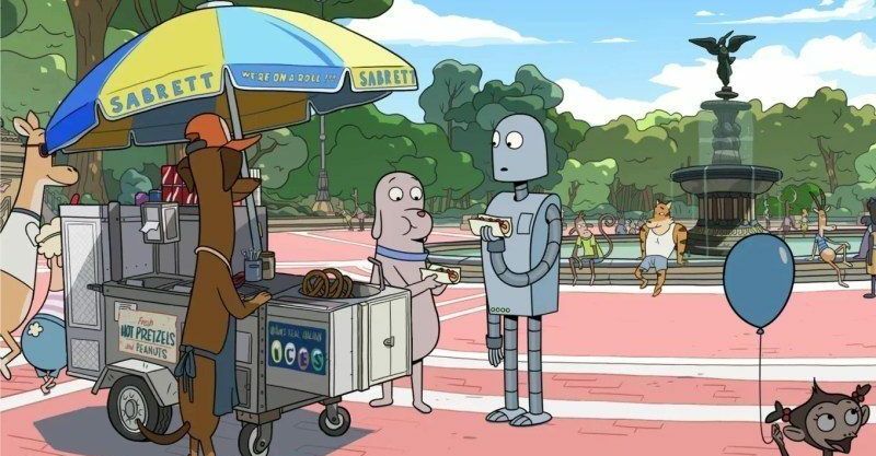 Toile et pinceaux mon ami robot avec animation